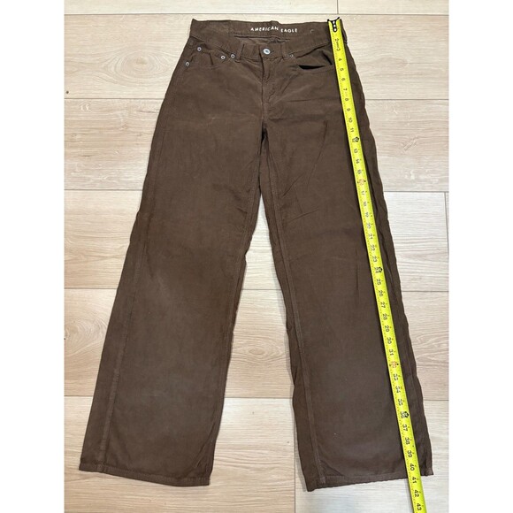 American Eagle Low-Rise Skater Corduroy Pants Brown Women's US 4 Regular - Picture 2 of 9